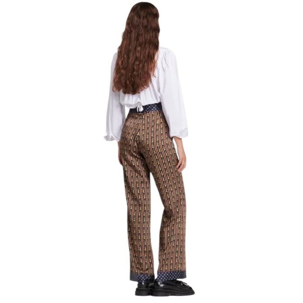 SANDRO Flowing Mixed-Print Wide Leg Trousers - Picture 5 of 9
